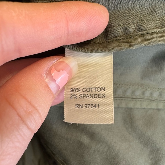 J. Jill Women’s Green Utility Jacket Three-Quarter Sleeves Size 6 - Picture 9 of 15